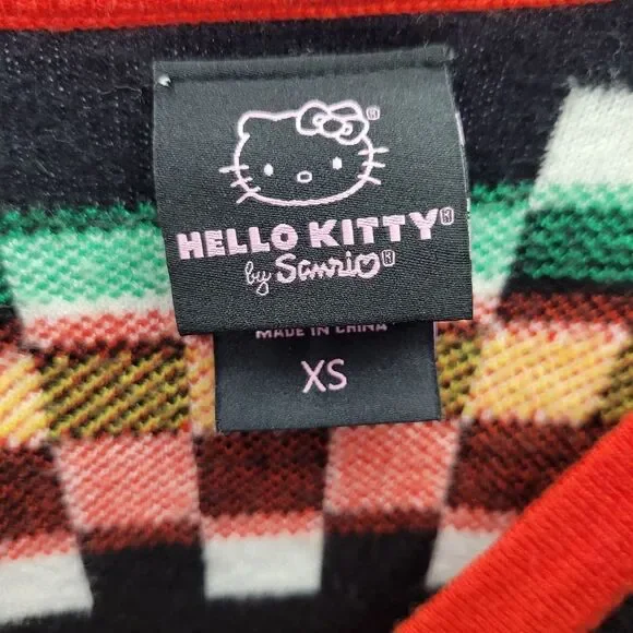 Hello Kitty Red & Black Checkered Apple & Daisies Cardigan - Picture 8 of 8